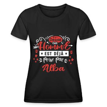 Cadeau Homme déja pris par Alba - T-shirt sport Femme - noir - Devant - AI Model Female 172 light (172cm)