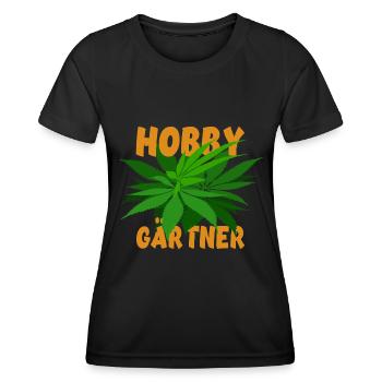 Hobby Gärtner Cannabis - Hanf - Kiffen legal - Frauen Funktions-T-Shirt - Schwarz - Vorne - AI Model Female 172 light (172cm)