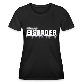 Eisbader cooler Winterschwimmer im Frost - Frauen Funktions-T-Shirt - Schwarz - Vorne - AI Model Female 172 light (172cm)