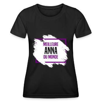 Anna - T-shirt sport Femme - noir - Devant - AI Model Female 172 light (172cm)