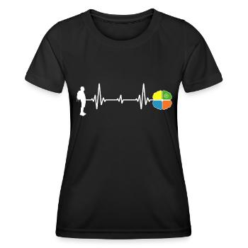 Geocache outdoor-life Wanderheld Schnitzeljagd - Frauen Funktions-T-Shirt - Schwarz - Vorne - AI Model Female 172 light (172cm)