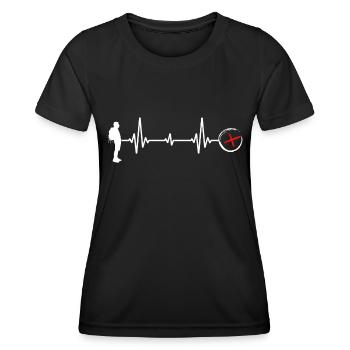 Geocache Scavenger Hunt Outdoor-Life Randonnée - T-shirt sport Femme - noir - Devant - AI Model Female 172 light (172cm)