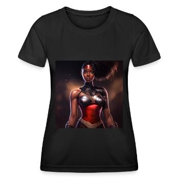 Superheldin 2.0 - Frauen Funktions-T-Shirt - Schwarz - Vorne - AI Model Female 172 light (172cm)
