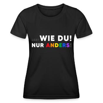 LGBT Regenbogen Mensch LGBTQ+ - Frauen Funktions-T-Shirt - Schwarz - Vorne - AI Model Female 172 light (172cm)