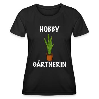 Hobby Gärtnerin für die Gartenarbeit Topfpflanze - Frauen Funktions-T-Shirt - Schwarz - Vorne - AI Model Female 172 light (172cm)