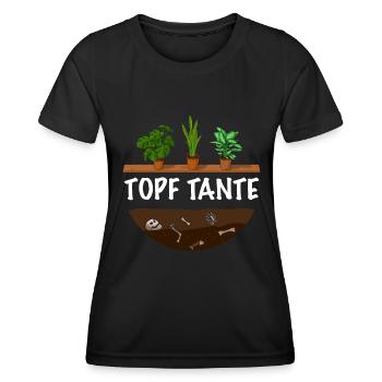 Topf Tante Gärtner Frauen Garten - Frauen Funktions-T-Shirt - Schwarz - Vorne - AI Model Female 172 light (172cm)