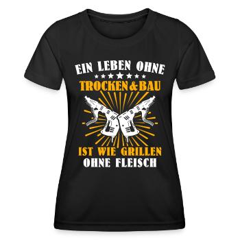 Trockenbauer Beruf Trockenbaumonteur Trockenbau - Frauen Funktions-T-Shirt - Schwarz - Vorne - AI Model Female 172 light (172cm)