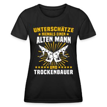 Trockenbauer Beruf Trockenbaumonteur Trockenbau - Frauen Funktions-T-Shirt - Schwarz - Vorne - AI Model Female 172 light (172cm)