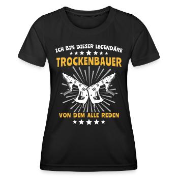 Trockenbauer Beruf Trockenbaumonteur Trockenbau - Frauen Funktions-T-Shirt - Schwarz - Vorne - AI Model Female 172 light (172cm)