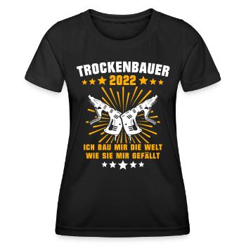 Trockenbauer Beruf Trockenbaumonteur Trockenbau - Frauen Funktions-T-Shirt - Schwarz - Vorne - AI Model Female 172 light (172cm)