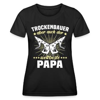 Trockenbauer Papa Trockenbaumonteur Papas - Frauen Funktions-T-Shirt - Schwarz - Vorne - AI Model Female 172 light (172cm)