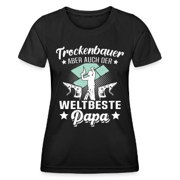 Trockenbauer Papa Trockenbaumonteur Papas - Frauen Funktions-T-Shirt - Schwarz - Vorne - AI Model Female 172 light (172cm)