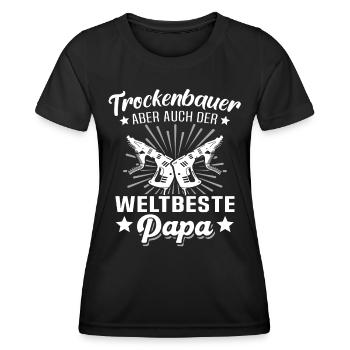 Trockenbau Papa Trockenbauer Papas - Frauen Funktions-T-Shirt - Schwarz - Vorne - AI Model Female 172 light (172cm)