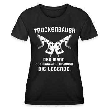 Trockenbaumonteur - Frauen Funktions-T-Shirt - Schwarz - Vorne - AI Model Female 172 light (172cm)