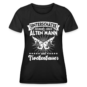 Trockenbaumonteur Trockenbauer - Frauen Funktions-T-Shirt - Schwarz - Vorne - AI Model Female 172 light (172cm)