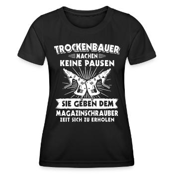 Trockenbaumonteur Trockenbauer - Frauen Funktions-T-Shirt - Schwarz - Vorne - AI Model Female 172 light (172cm)