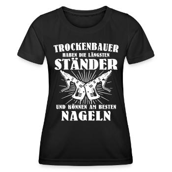 Trockenbaumonteur Trockenbauer - Frauen Funktions-T-Shirt - Schwarz - Vorne - AI Model Female 172 light (172cm)