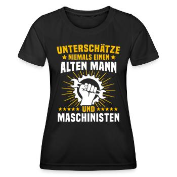Maschinist Maschinenführer Feuerwehrmann - Frauen Funktions-T-Shirt - Schwarz - Vorne - AI Model Female 172 light (172cm)