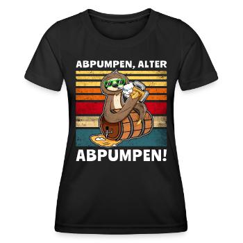 Faultier Bier Löten Saufsprüche - Frauen Funktions-T-Shirt - Schwarz - Vorne - AI Model Female 172 light (172cm)