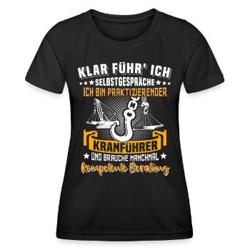 Kranführer Sprüche Kran Kranfahrer - Frauen Funktions-T-Shirt - Schwarz - Vorne - AI Model Female 172 light (172cm)