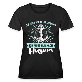 Husum Souvenir Husumer Nordsee - Frauen Funktions-T-Shirt - Schwarz - Vorne - AI Model Female 172 light (172cm)