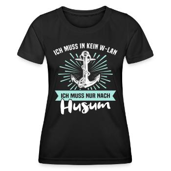 Husum Souvenir Husumer Nordsee - Frauen Funktions-T-Shirt - Schwarz - Vorne - AI Model Female 172 light (172cm)