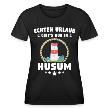 Husum Souvenir Husumer Nordsee - Frauen Funktions-T-Shirt - Schwarz - Vorne - AI Model Female 172 light (172cm)