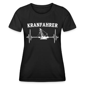 Kranführer Kran Sprüche Kranfahrer - Frauen Funktions-T-Shirt - Schwarz - Vorne - AI Model Female 172 light (172cm)