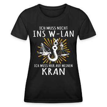 Kranführer Kran Kranfahrer - Frauen Funktions-T-Shirt - Schwarz - Vorne - AI Model Female 172 light (172cm)