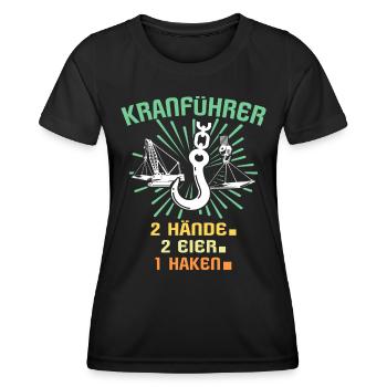 Kranführer Kran Kranfahrer - Frauen Funktions-T-Shirt - Schwarz - Vorne - AI Model Female 172 light (172cm)
