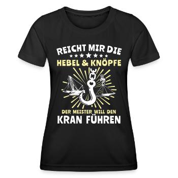Kranführer Kran Kranfahrer - Frauen Funktions-T-Shirt - Schwarz - Vorne - AI Model Female 172 light (172cm)
