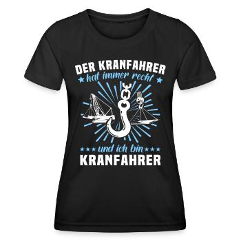 Kranführer Kran Kranfahrer - Frauen Funktions-T-Shirt - Schwarz - Vorne - AI Model Female 172 light (172cm)
