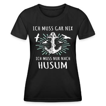Husum Nordsee Husumer Urlaub - Frauen Funktions-T-Shirt - Schwarz - Vorne - AI Model Female 172 light (172cm)