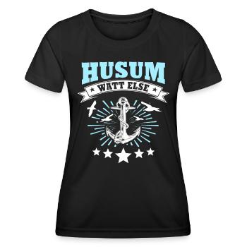 Husum Vacances Husum Mer du Nord - T-shirt sport Femme - noir - Devant - AI Model Female 172 light (172cm)