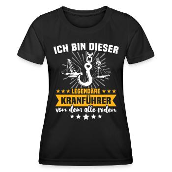 Kranfahrer Kran Legende Kranführer - Frauen Funktions-T-Shirt - Schwarz - Vorne - AI Model Female 172 light (172cm)