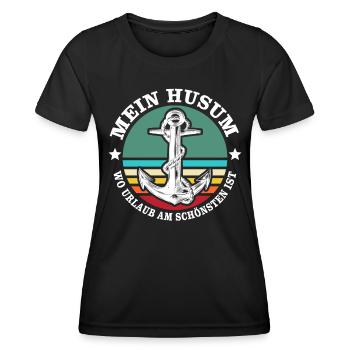 Husum Souvenir Husumer - Frauen Funktions-T-Shirt - Schwarz - Vorne - AI Model Female 172 light (172cm)