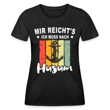 Husum Souvenir Husumer - Frauen Funktions-T-Shirt - Schwarz - Vorne - AI Model Female 172 light (172cm)