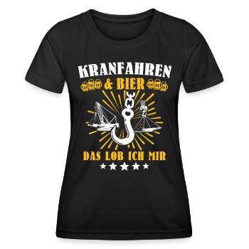 Kranführer Kranhaken Kranfahrer - Frauen Funktions-T-Shirt - Schwarz - Vorne - AI Model Female 172 light (172cm)