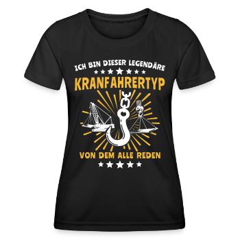 Kranführer Kranhaken Kranfahrer - Frauen Funktions-T-Shirt - Schwarz - Vorne - AI Model Female 172 light (172cm)