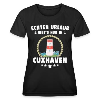 Cuxhaven Souvenir Cuxhavener Nordsee - Frauen Funktions-T-Shirt - Schwarz - Vorne - AI Model Female 172 light (172cm)