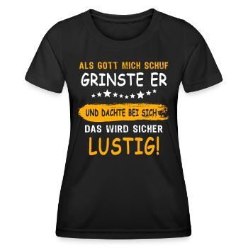 Gott Schuf Grinste Lustig - Frauen Funktions-T-Shirt - Schwarz - Vorne - AI Model Female 172 light (172cm)