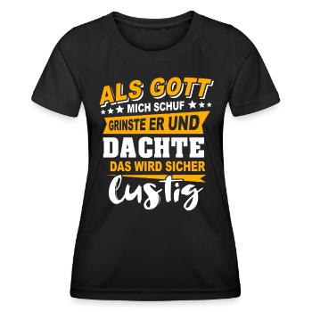 Gott Schuf Grinste Lustig - Frauen Funktions-T-Shirt - Schwarz - Vorne - AI Model Female 172 light (172cm)