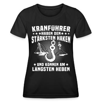 Kranführer Kran Kranfahrer Kranhaken - Frauen Funktions-T-Shirt - Schwarz - Vorne - AI Model Female 172 light (172cm)