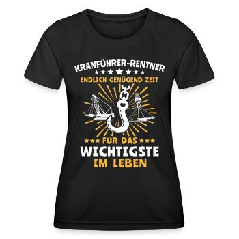 Kranführer Kran Kranfahrer - Frauen Funktions-T-Shirt - Schwarz - Vorne - AI Model Female 172 light (172cm)