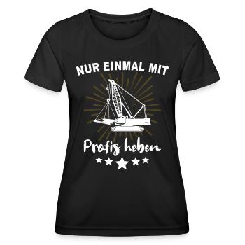Kranführer Kranfahrer Kran - Frauen Funktions-T-Shirt - Schwarz - Vorne - AI Model Female 172 light (172cm)