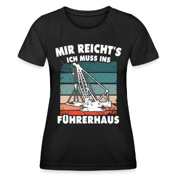 Kranführer Kranfahrer Kran - Frauen Funktions-T-Shirt - Schwarz - Vorne - AI Model Female 172 light (172cm)