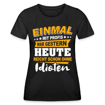 Profis Arbeiten Handwerker - Frauen Funktions-T-Shirt - Schwarz - Vorne - AI Model Female 172 light (172cm)