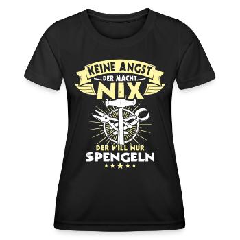 Spengler Spengeln Bauspengler - Frauen Funktions-T-Shirt - Schwarz - Vorne - AI Model Female 172 light (172cm)