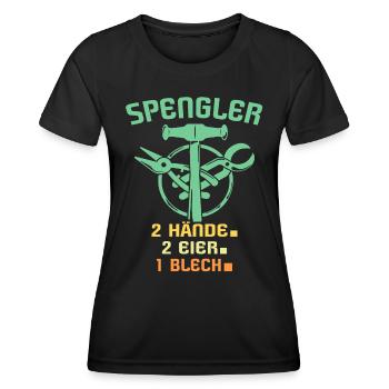 Spengler Spengeln Bauspengler - Frauen Funktions-T-Shirt - Schwarz - Vorne - AI Model Female 172 light (172cm)