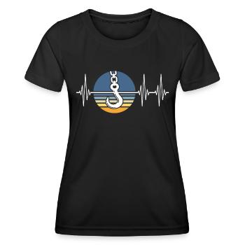 Opérateur de grue ECG Conducteur de grue Heartline - T-shirt sport Femme - noir - Devant - AI Model Female 172 light (172cm)